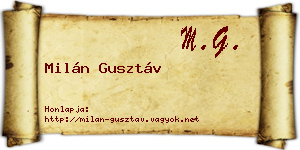 Milán Gusztáv névjegykártya